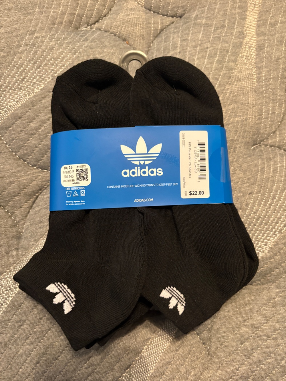 Adidas black Low-Cut Athletic Socks - 6 pair
